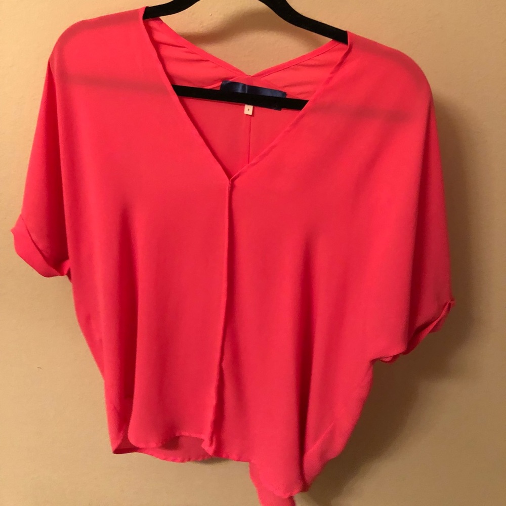 Hot Pink Dolman V Neck